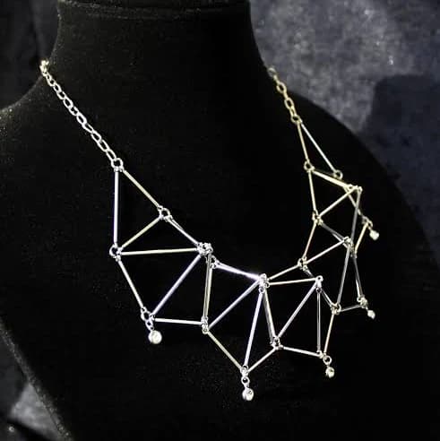 Modern Geometric 3D Bib Necklace
