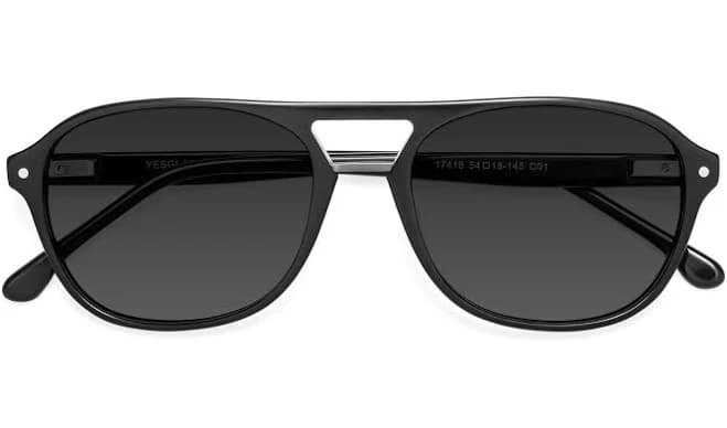 Matte Black Grandpa Acetate Aviator Tinted Sunglasses Sunwear Lenses