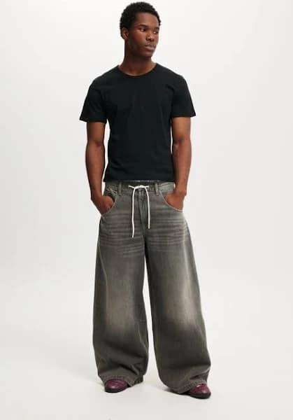 Cotton On Men - Y2k Super Baggy Jean - Archives Grey Size - W30l32 Unisex