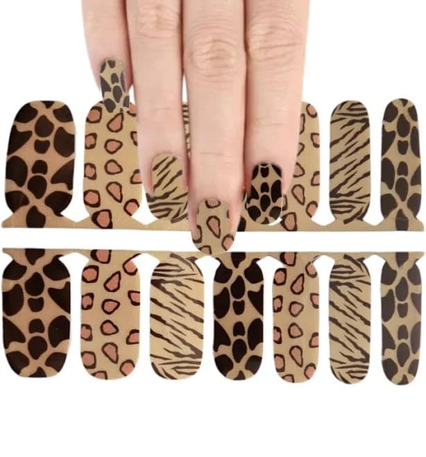 Leopard Multicolor Glitter Nail Wraps