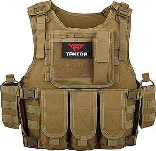 YAKEDA Adjustable Tactical Airsoft Training Vest | Camping, Fishing, Hunting,Gift for Halloween and New Year