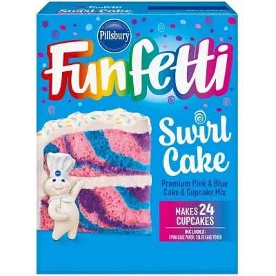 Pillsbury Funfetti Premium Pink & Blue Swirl Cake Mix