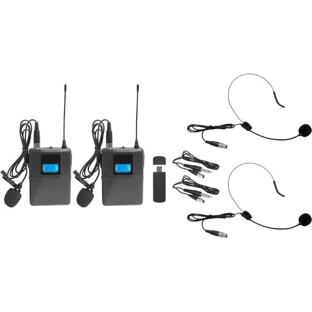 VocoPro Dual Wireless USB Headset and Lavalier Mic Body Pack