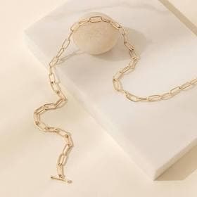 Caitlyn Minimalist Custom Paperclip Toggle Chain Necklace