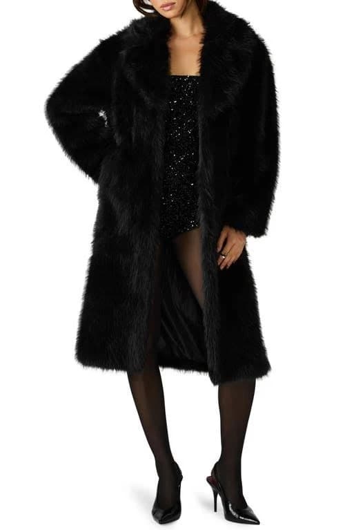 Steve Madden Women's Larkin Oversized Faux Fur Coat
