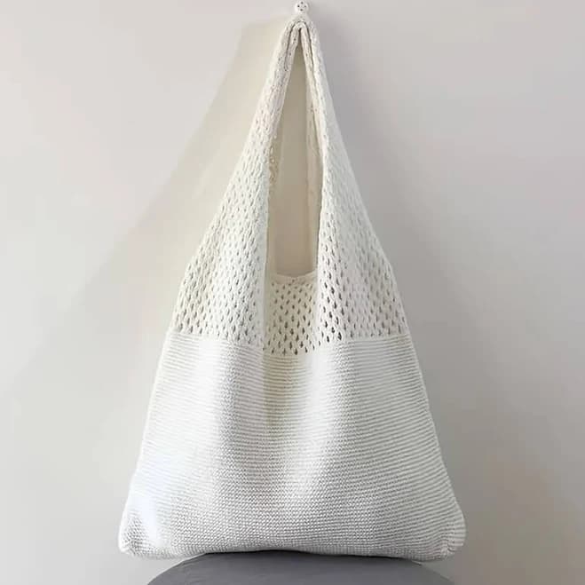 Crochet Hobo Tote Bag