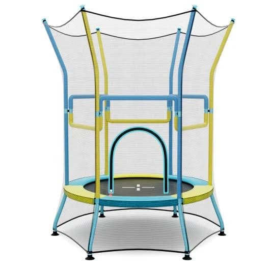 Costway Mini Trampoline for Kids with Safety Enclosure Net and Foam Handles