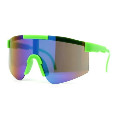 Boys Kids sa106 Rimless Color Mirror Neon Wrap Curved Sport Sunglasses