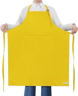 ROTANET Extra Large Apron for Men Adjustable Bib Aprons with 2 Pockets Cooking Kitchen Women Chef Water & Oil Resistant