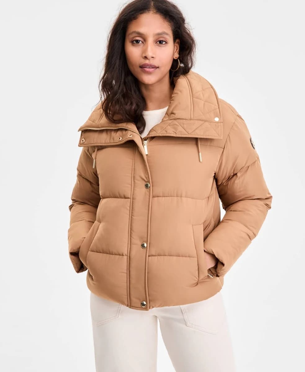 Michael Michael Kors Women's Michael Drawstring-Collar Puffer Coat