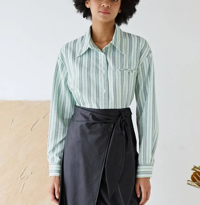 Vertical Stripe Button Down Shirt