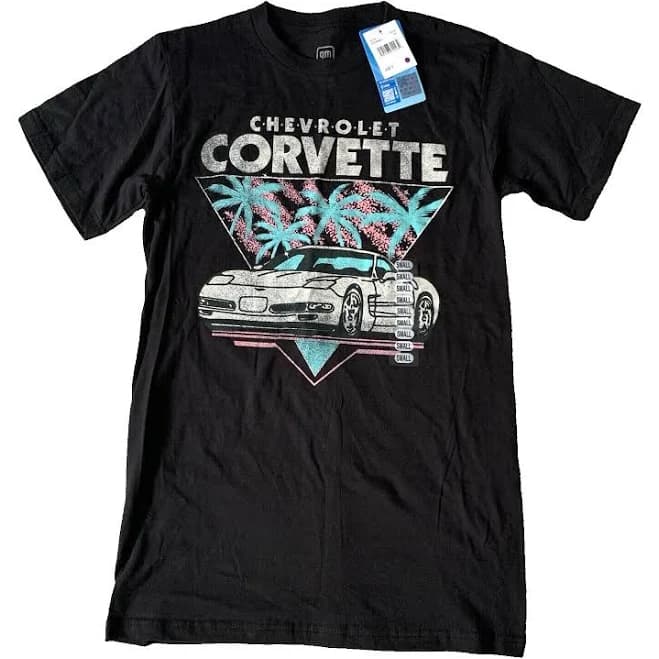Gm Chevrolet Official Corvette Men's Palm Trees T-shirt Small