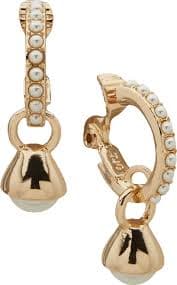 Anne Klein Glass Acrylic Imitation Pearl Huggie Earrings - Macy's