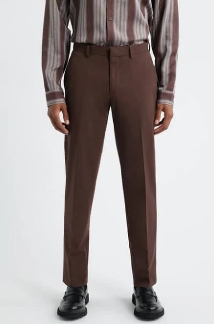 Open Edit Slim Fit Flat Front Stretch Suit Pants