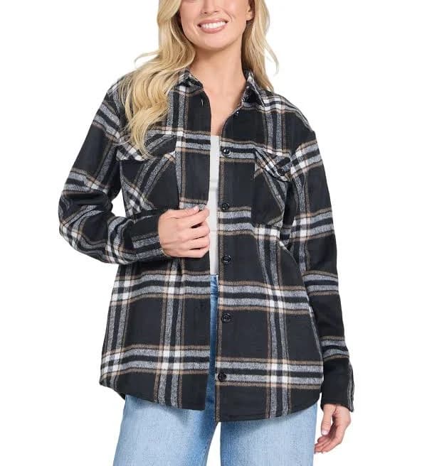 GUESS Factory Felice Plaid Flannel Shirt