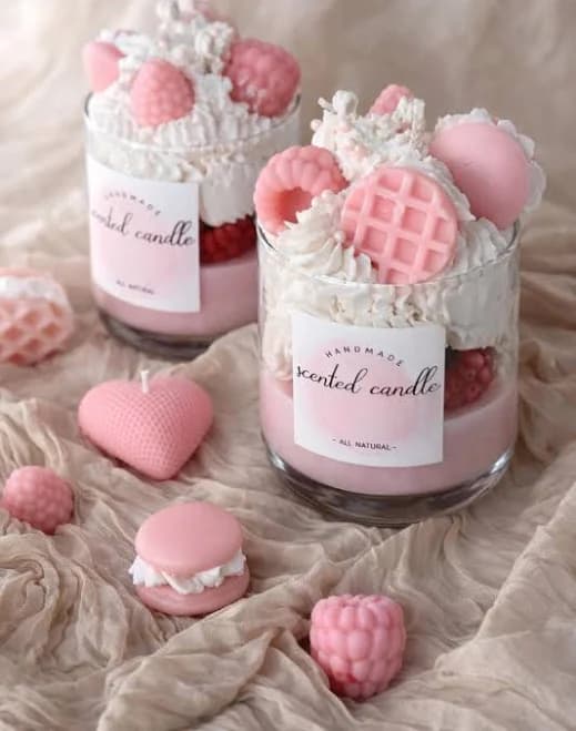 Pink Dessert Candle | Whipped Wax Candle in Glass