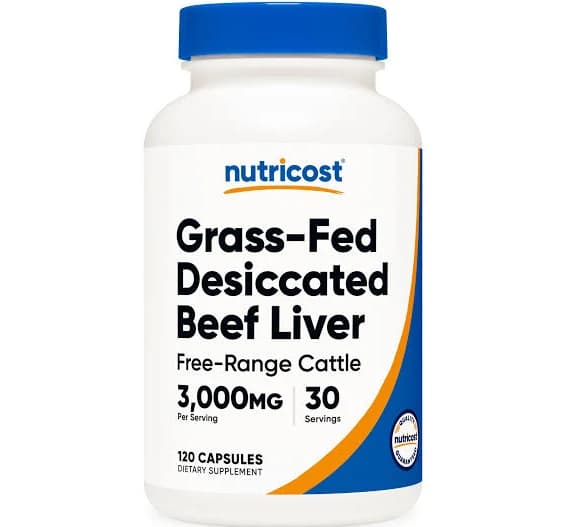 Nutricost Grass-Fed Desiccated Beef Liver Capsules