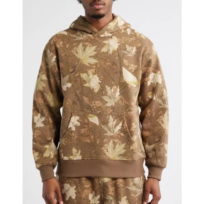 BP. Fleece Hoodie in Tan Camo at Nordstrom, Size Small