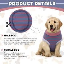 Dog Recovery Suit, Puppy Surgical Pajamas Bodysuit for Dogs Cats After Spay Neuter Surgery Abdominal Wound Bandages, Striped Onesie Pant for Shedding Skin Disease, Anti-Licking Cone Alternative XS : Buy Online at