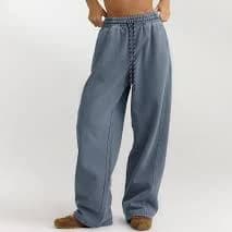 Straight-Leg Sweatpants - Washed Blue