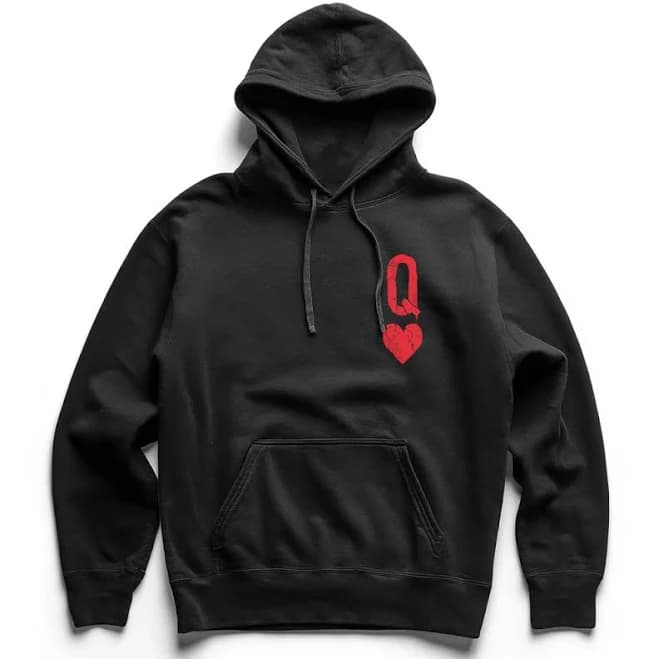 Queen of Hearts Distressed Heavyweight Hoodie