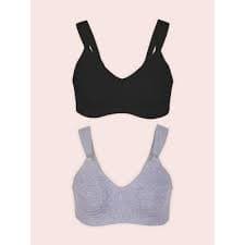 Leading Lady Women's The Vivien - Sport Wireless Nursing Bra 2-Pack (4388-2pk) Black & Grey 2PK 40D : Target