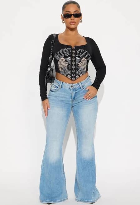 Fashion Nova Women's Saturday Super Flare Jeans