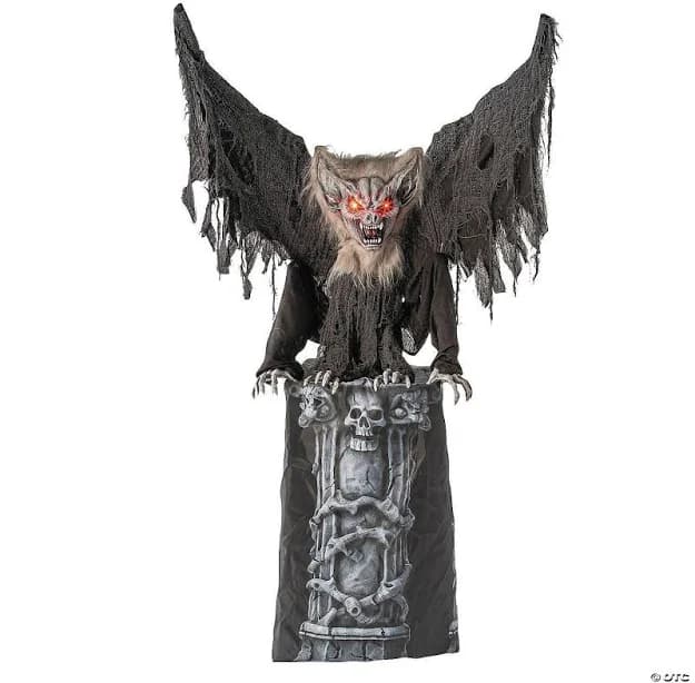 4.9 Ft Gargoyle Tombstone Animatronic Moving Wings Halloween Haunt