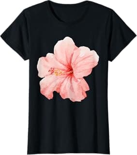 Pink Hibiscus Flower Cute Girly Summer Beach T-Shirt