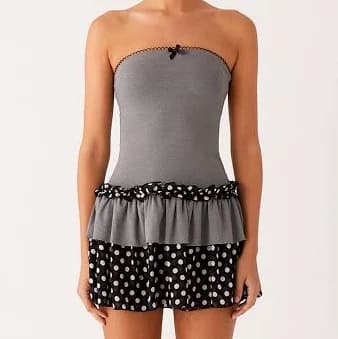 Yerin Strapless Frill Mini Dress