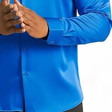 Hombre Camisa Camisa de raso Camisa para Vestido Abotonar la camisa camisa de baile Color sólido Fiesta de baile Boda Negro Rojo Azul Verde Trébol Manga Larga Cuello Vuelto Todas las Temporadas
