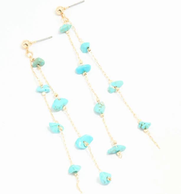 Lovisa Semi Precious Stone Chain Drop Earrings
