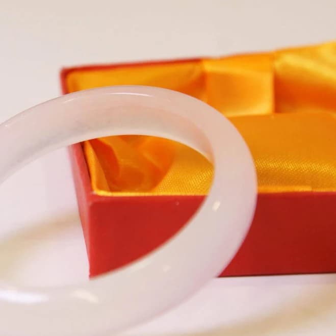 AAA Natural Untreated Ice White Jade Bangle Bracelet