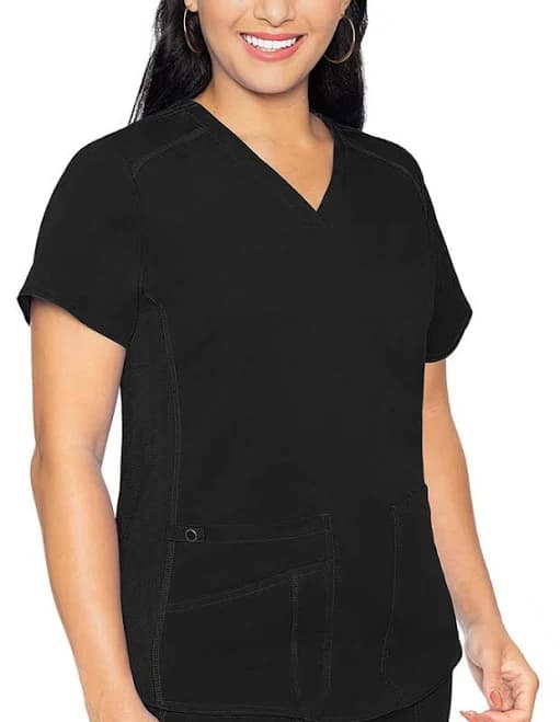 Med Couture Touch Women's V-Neck Shirttail Top