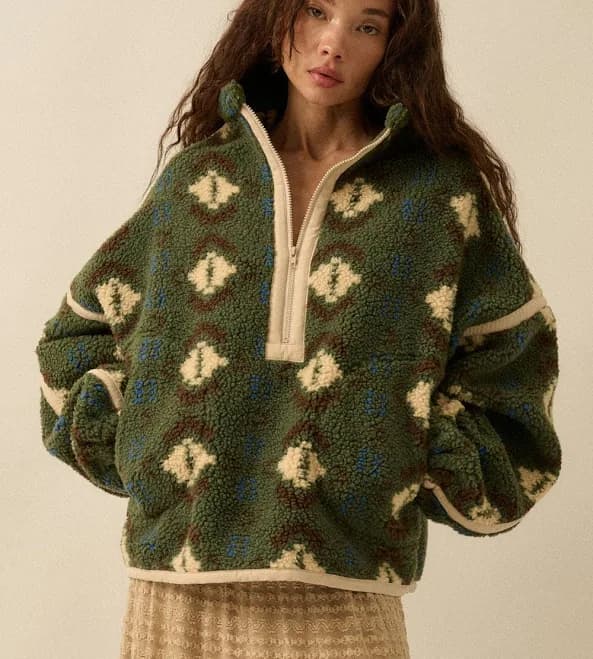 Geo-Print Sherpa Jacket