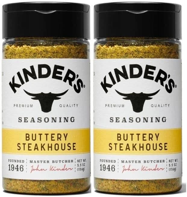 Kinder's Buttery Steakhouse Meat Seasoning Spice Rub 6 Oz (2 Jars)