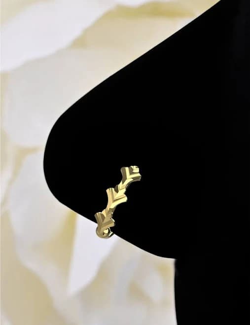 14K Gold Elegant Nose Ring Hoop