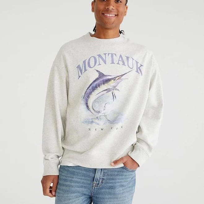 Aeropostale Men's Graphic Crewneck Sweatshirt