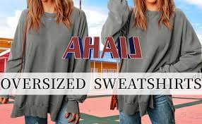 AHAIJ Women's Oversized Sweatshirts Teen Girl Fall Winter Clothes Crewneck Long Sleeve Side Slits Casual Pullover Sweatshirt Tops(Black,Small) at Amazon Women's Clothing store