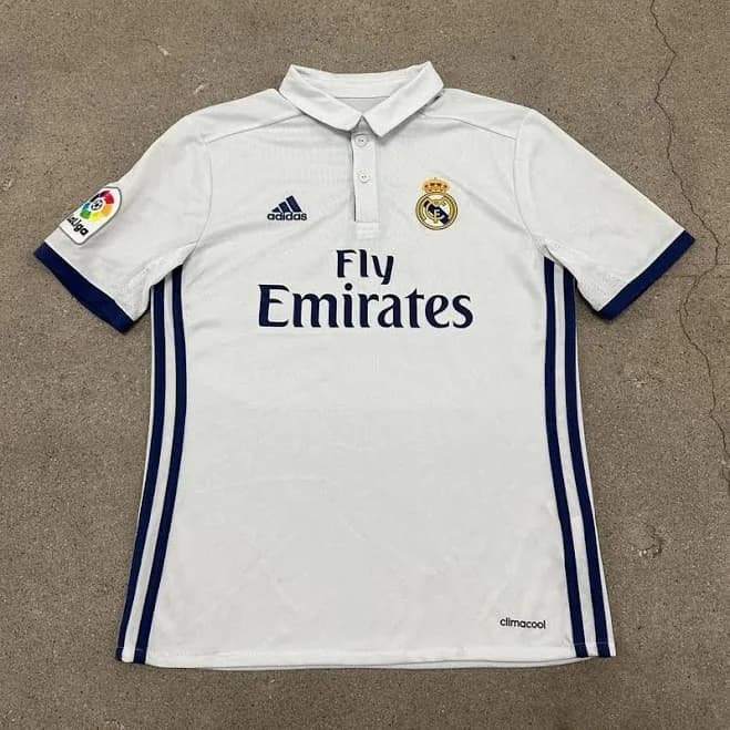adidas Real M Home Jsy Yth 16 White