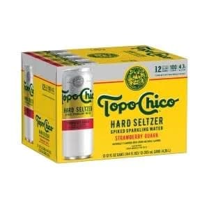Topo Chico Hard Seltzer Strawberry Guava 12-Pk Cans