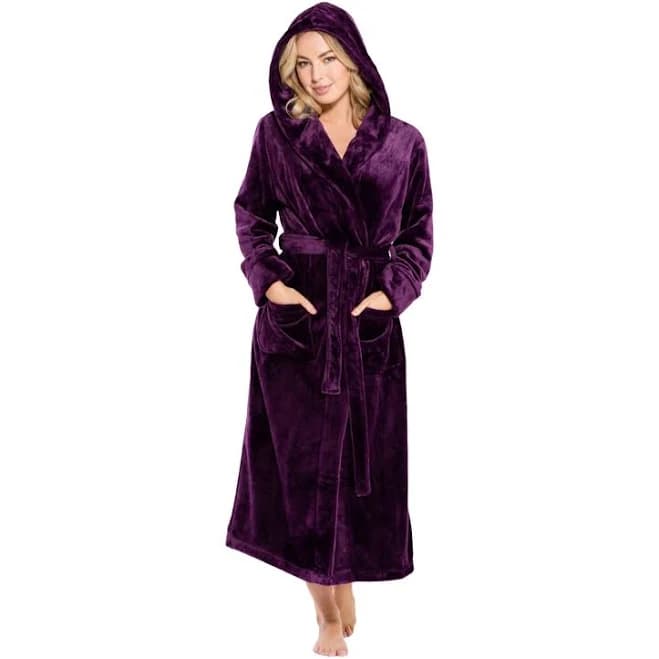 Wrapped in A Cloud Hooded Plush Bathrobe