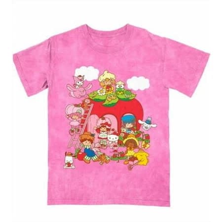 Hello Kitty x Strawberry Shortcake Strawberry House Women's Crew Neck Short Sleeve