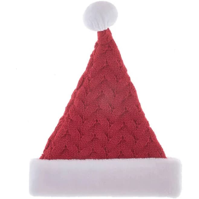 Kurt Adler Cable Knit Santa Hat