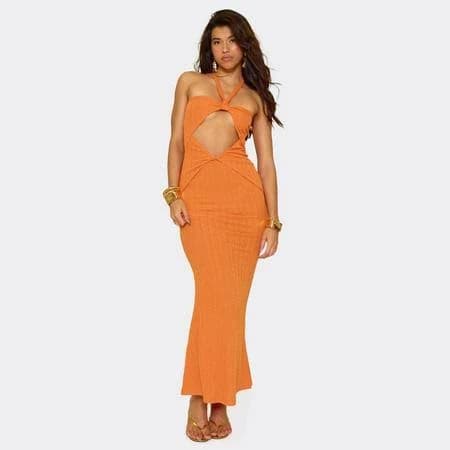 Halterneck Cut Out Maxi Dress