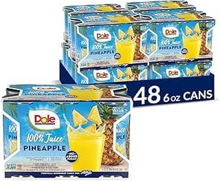 Pineapple Juice, 100% Fruit Juice with Added Vitamin C, 6 Fl Oz (Pack of 6), 48 Total Cans