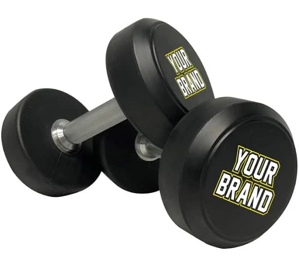 Custom Logo Pro Style Rubber Dumbbells