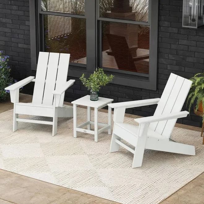 POLYWOOD Grant Park 3-Piece Outdoor Patio Adirondack Chairs Set