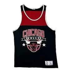 Mitchell & Ness NBA Chicago Bulls Black Red Basketball Jersey Shirt Tank Top L