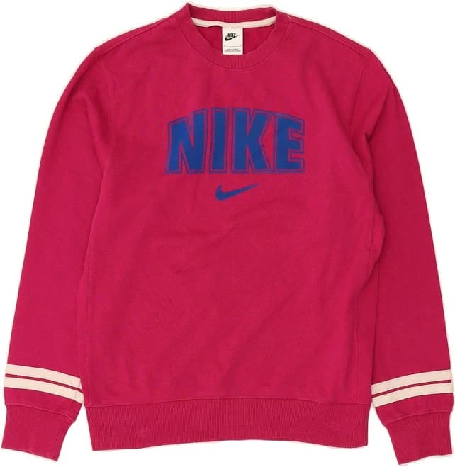 NIKE Mens Graphic Sweatshirt Jumper Small Pink Cotton